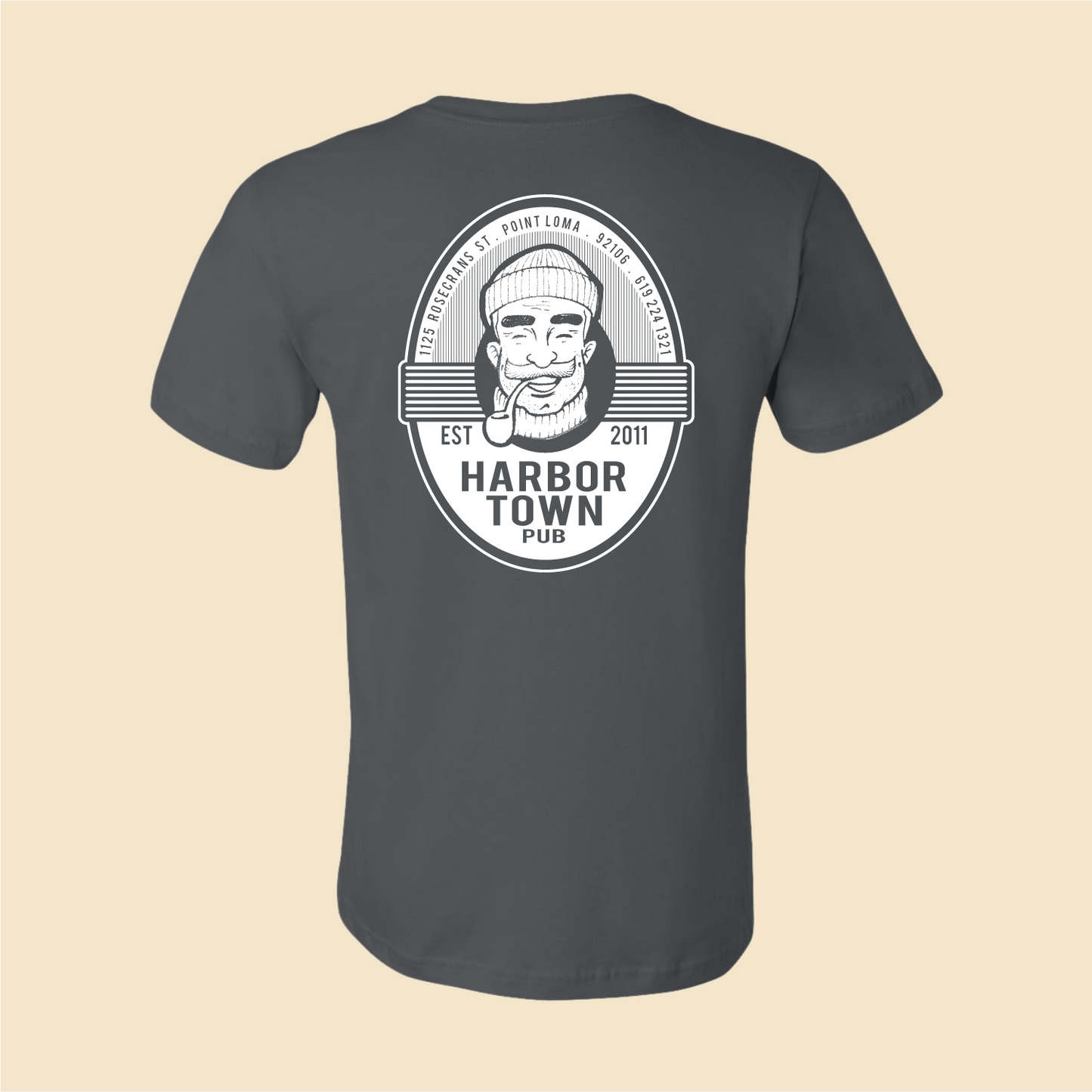 Unisex 100% Cotton Harbor Town T-Shirt Asphalt