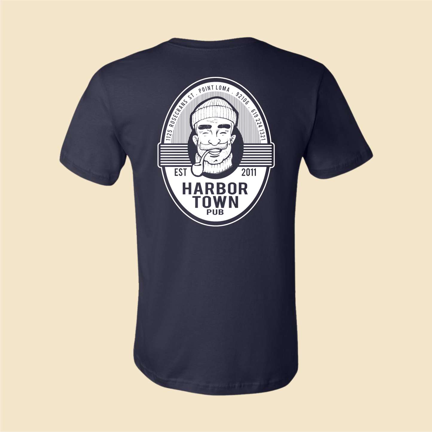 Unisex 100% Cotton Harbor Town T-Shirt Navy